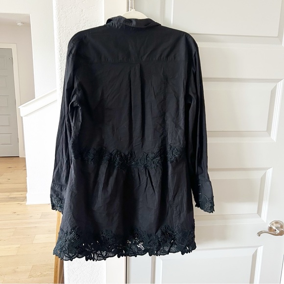 New Free People Constance Lace Appliqué Shirtdress - Picture 3 of 5